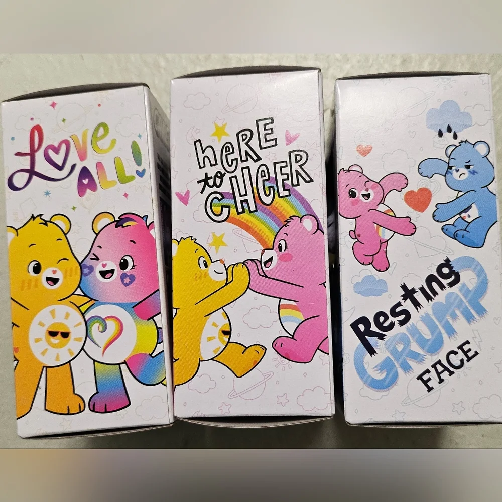 Care Bears Cheer Togetherness & Grumpy Bear 3 Micro Plush Toy‎ Lot Of 3 New